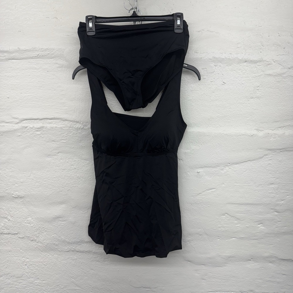 Swimsuit For All Tankini Black Two Piece Adjustable Straps Size 8 Kim Gravel New